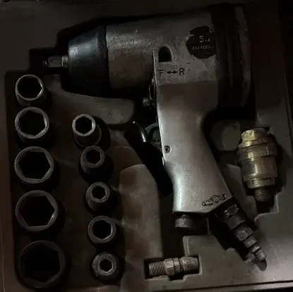 Llave de impacto neumática 1/2" con juego de tubos